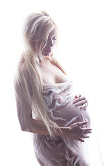 Image showing Young Pregnant Woman In High Key