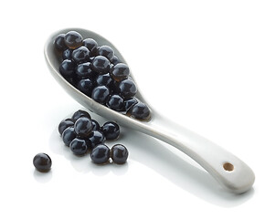 Image showing black tapioca pearls for bubble tea