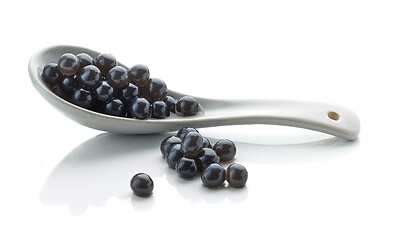 Image showing black tapioca pearls for bubble tea