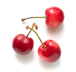 Image showing fresh ripe sweet cherries