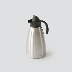 Image showing coffee thermos on light grey background