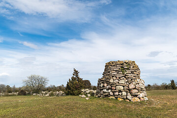 Image showing Landscape with an old beacon