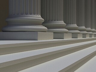 Image showing Ionic columns and steps