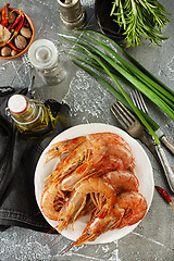 Image showing boiled shrimps