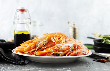 Image showing boiled shrimps