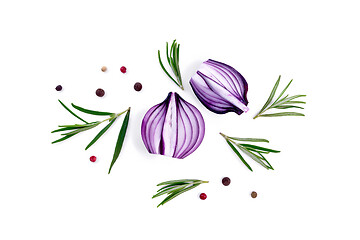 Image showing Onion purple with rosemary