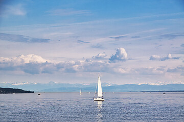 Image showing Sailing boat on the Lake Constance