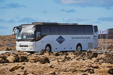 Image showing Tour buses for tourists in Iceland