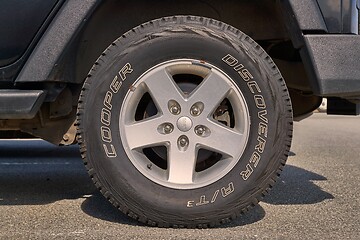 Image showing Rear wheel of a 4x4 vehicle