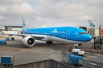 Image showing KLM airliner at an airport