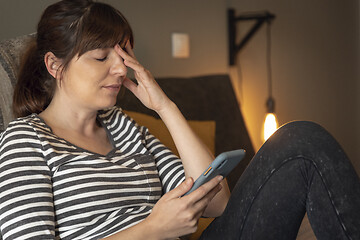 Image showing Sad woman at home