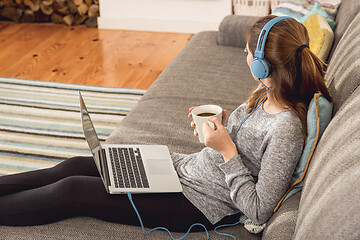 Image showing Working at home while listen music