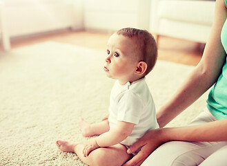 Image showing little baby with mother at home