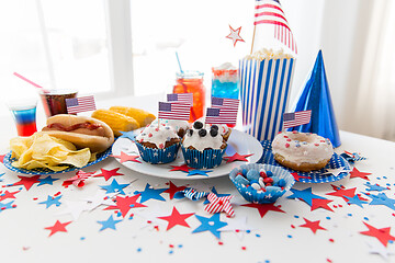 Image showing food and drinks on american independence day party