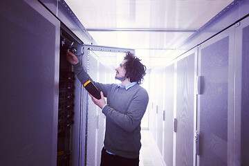 Image showing technician using digital cable analyzer