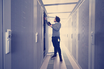 Image showing technician using digital cable analyzer