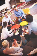 Image showing Startup Business Team At A Meeting at modern office building