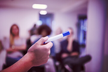 Image showing close up of teacher hand with marker