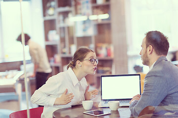 Image showing startup Business team Working With laptop in creative office