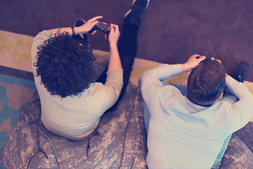 Image showing startup Office Workers Playing computer games