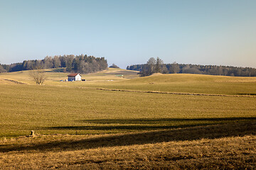 Image showing Field with hut near Weilheim Bavaria Germany