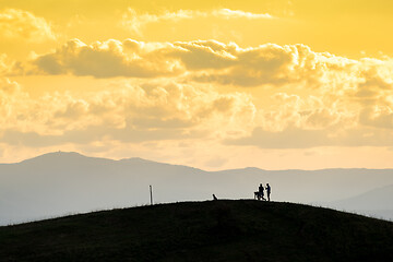 Image showing a couple and the dog out for a walk