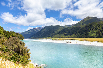 Image showing Haast River Landsborough Valley New Zealand