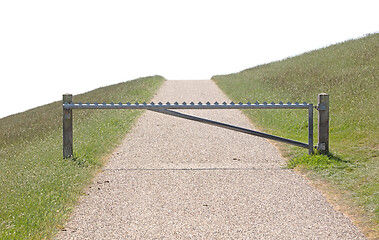 Image showing The Netherlands: Road on a dyke is closed