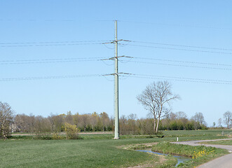 Image showing Electricity pole in nature