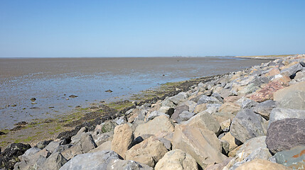 Image showing The mud flats on the waddensea