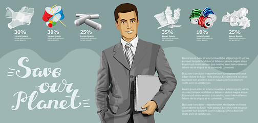 Image showing Vector Recycling Garbage And Man