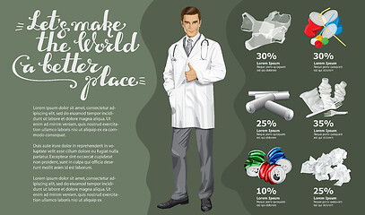 Image showing Vector Recycling Garbage And Doctor Man