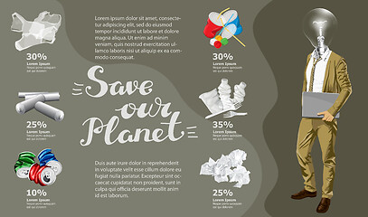 Image showing Vector Recycling Garbage And Man