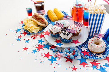 Image showing food and drinks on american independence day party