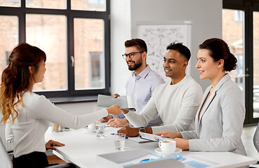 Image showing recruiters having job interview with employee