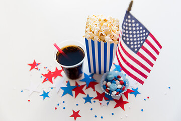 Image showing flag and popcorn on american independence day