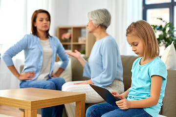 Image showing daughter, mother and grandmother arguing at home