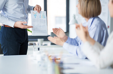 Image showing business team at office meeting or presentation