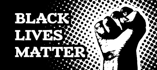 Image showing Black lives matter. Vector illustration with hand