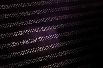 Image showing Binary code, password on LCD-screen