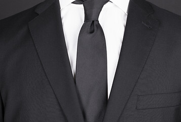 Image showing Man in a black suit, close-up