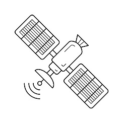 Image showing Satellite antenna line icon.