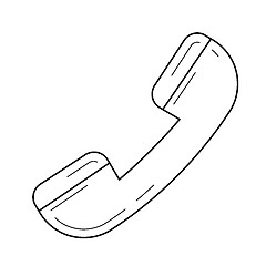 Image showing Old phone handset line icon.