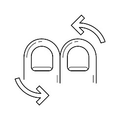 Image showing Two finger pivot rotate line icon.