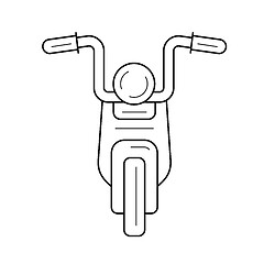 Image showing Cruiser motorcycle line icon.