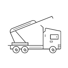 Image showing Truck crane line icon.