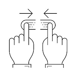 Image showing Two hand unpinch line icon.