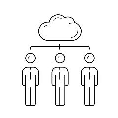 Image showing Cloud network line icon.