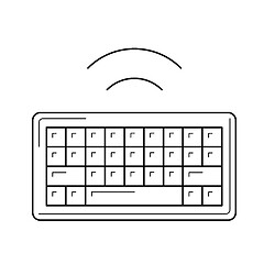 Image showing Wireless keyboard line icon.