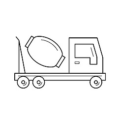 Image showing Concrete mixer line icon.